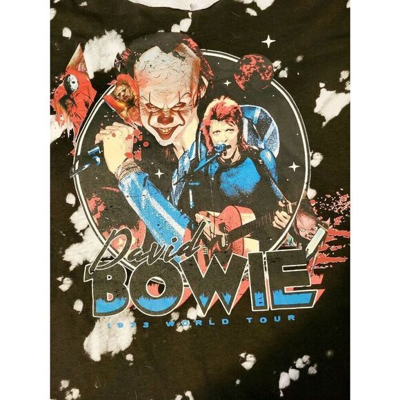 Repurposed upcycled reworked Pennywise David Bowie top OOAK medium Halloween - Picture 2 of 7